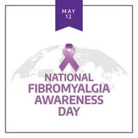 national fibromyalgia awareness day design template for celebration. national fibromyalgia awareness day vector illustration with ribbon. purple ribbon vector design. flat ribbon design.