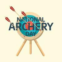 national archery day design template for celebration. archery vector illustration. archery day design template. archery bow arrow target design template.