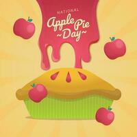 national apple pie day vector design for celebration. national apple pie day design template. apple pie with colorful design vector. apple and pie vector design.