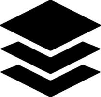 Layers panel black glyph ui icon. Separate elements. Simple filled line element. User interface design. Silhouette symbol on white space. Solid pictogram for web, mobile. Isolated vector illustration