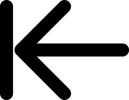 Previous step black glyph ui icon. Web browser. Simple filled line element. User interface design. Silhouette symbol on white space. Solid pictogram for web, mobile. Isolated vector illustration