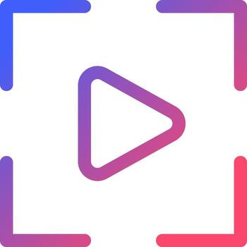 vídeo modo píxel Perfecto degradado lineal ui icono. digital cámara función. electrónico visual formato. línea color usuario interfaz símbolo. moderno estilo pictograma. vector aislado contorno ilustración