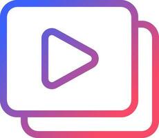 conjunto de vídeo archivos píxel Perfecto degradado lineal ui icono. vídeo galería. colección de medios de comunicación contenido. línea color usuario interfaz símbolo. moderno estilo pictograma. vector aislado contorno ilustración