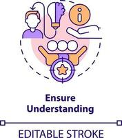 Ensure understanding concept icon. Employee awareness. Crisis management team abstract idea thin line illustration. Isolated outline drawing. Editable stroke vector