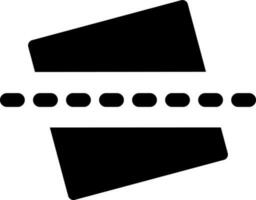 Straighten black glyph ui icon. Horizontal line. Simple filled line element. User interface design. Silhouette symbol on white space. Solid pictogram for web, mobile. Isolated vector illustration