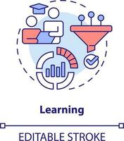 Learning concept icon. Experience and knowledge. Model for crisis management steps abstract idea thin line illustration. Isolated outline drawing. Editable stroke vector