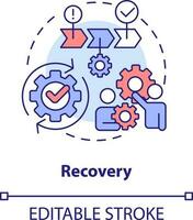 Recovery concept icon. Return to normal operations. Model for crisis management steps abstract idea thin line illustration. Isolated outline drawing. Editable stroke vector