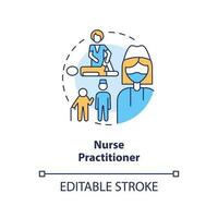 Nurse practitioner concept icon. Medical specialist. Chronic care management provider abstract idea thin line illustration. Isolated outline drawing. Editable stroke vector