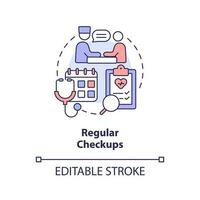 Regular checkup concept icon. Doctor appointment. Chronic disease management abstract idea thin line illustration. Isolated outline drawing. Editable stroke vector