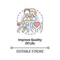 Improve quality of life concept icon. Goal of chronic disease management abstract idea thin line illustration. Isolated outline drawing. Editable stroke vector