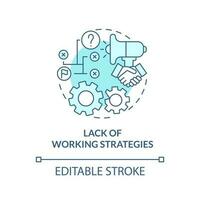 Lack of working strategies turquoise concept icon. Affiliate marketer mistake abstract idea thin line illustration. Isolated outline drawing. Editable stroke vector