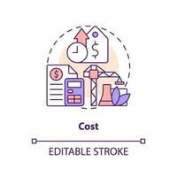 Cost concept icon. Expensive technologies. Geothermal energy disadvantage abstract idea thin line illustration. Isolated outline drawing. Editable stroke vector
