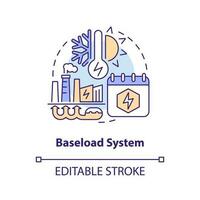 Baseload system concept icon. Works any season. Geothermal energy advantage abstract idea thin line illustration. Isolated outline drawing. Editable stroke vector