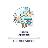 Holistic approach concept icon. Project plan. Geothermal energy trend abstract idea thin line illustration. Isolated outline drawing. Editable stroke vector