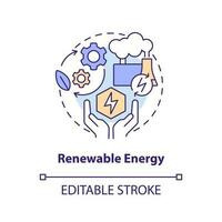 Renewable energy concept icon. Natural source. Geothermal power advantage abstract idea thin line illustration. Isolated outline drawing. Editable stroke vector