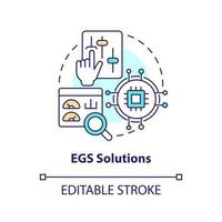 EGS solutions concept icon. Enhanced geothermal system. Thermal energy trend abstract idea thin line illustration. Isolated outline drawing. Editable stroke vector