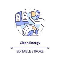 Clean energy concept icon. Green electricity. Geothermal power advantage abstract idea thin line illustration. Isolated outline drawing. Editable stroke vector