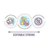 Food manufacturing control loop concept icon. Production of healthy nutrition. Hazard prevention abstract idea thin line illustration. Isolated outline drawing. Editable stroke vector