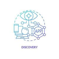 Discovery blue gradient concept icon. Innovative online resources. User experience. Layer of metaverse abstract idea thin line illustration. Isolated outline drawing vector