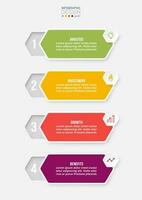 Infographic template business concept with workflow. vector