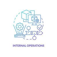 Internal operations blue gradient concept icon. Virtual models testing. Metaverse category abstract idea thin line illustration. Isolated outline drawing vector