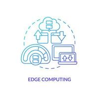 Edge computing blue gradient concept icon. Faster data transmission channels. Metaverse technology abstract idea thin line illustration. Isolated outline drawing vector
