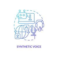 Synthetic voice blue gradient concept icon. Virtual assistant service. media type abstract idea thin line illustration. Isolated outline drawing vector