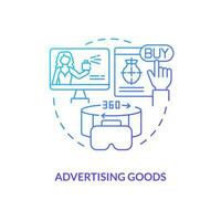 Advertising goods blue gradient concept icon. Internet marketing. Metaverse importance for business abstract idea thin line illustration. Isolated outline drawing vector