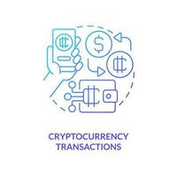 Cryptocurrency transactions blue gradient concept icon. Blockchain. Metaverse importance for business abstract idea thin line illustration. Isolated outline drawing vector