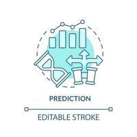 Prediction turquoise concept icon. Potential situations. Causal research benefit abstract idea thin line illustration. Isolated outline drawing. Editable stroke vector