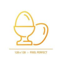 Eggs pixel perfect gradient linear vector icon. Protein food. Poultry farm. Chicken breeding. Healthy diet. Thin line color symbol. Modern style pictogram. Vector isolated outline drawing