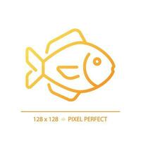 Fish pixel perfect gradient linear vector icon. Seafood department. Aquatic products. Ocean catch. Marine cuisine. Thin line color symbol. Modern style pictogram. Vector isolated outline drawing