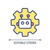 Robotized technology integration RGB color icon. Machine learning algorithm settings. AI development strategy. Isolated vector illustration. Simple filled line drawing. Editable stroke