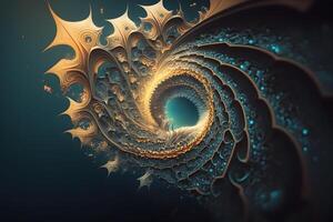 Fractal volumetric abstraction background. Neural network photo