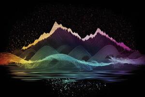 equalizer sound-wave rainbow background. Neural network photo
