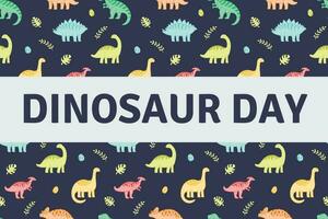 dinosaur day poster suitable for social media post vector