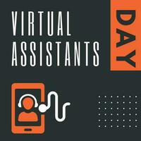virtual assistants day suitable for social media post vector