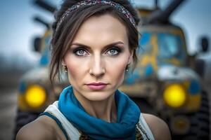 Portrait of a Ukrainian woman. Neural network photo