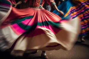 Dancer Participates at the Cinco De Mayo festival in motion. Neural network photo