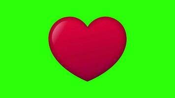 Single Love Heart Looping Green Screen video