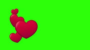 Love Heart Looping Green Screen video