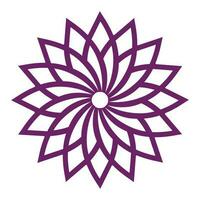 Abstract outline flower in the shape of a circle vector