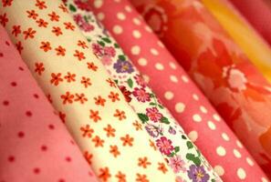 Cheerful Display of Pink Printed Fabrics photo