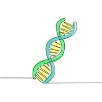 hélice de dibujo de una sola línea o adn. estilo de estructura alámbrica de baja poli. concepto de biotecnología, ciencia, medicina. tecnología e innovación en ingeniería genética. vector gráfico de diseño de dibujo de línea continua