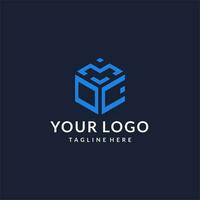 OC logo hexagon designs, best monogram initial logo with hexagonal shape design ideas vector