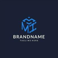 MI logo hexagon designs, best monogram initial logo with hexagonal shape design ideas vector