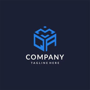 QA logo hexagon designs, best monogram initial logo with hexagonal shape design ideas vector