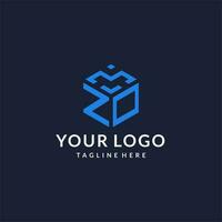ZO logo hexagon designs, best monogram initial logo with hexagonal shape design ideas vector