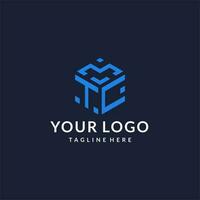 TC logo hexagon designs, best monogram initial logo with hexagonal shape design ideas vector