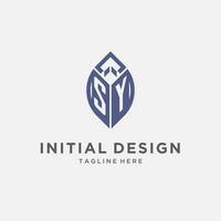 SY logo with leaf shape, clean and modern monogram initial logo design vector